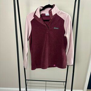 Columbia Pullover Fleece Sweater Magenta and Pink